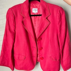 ARMANI COLLEZIONI Linen Blazer /Jacket pinky red Size 10 Made in Italy !